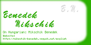 benedek mikschik business card